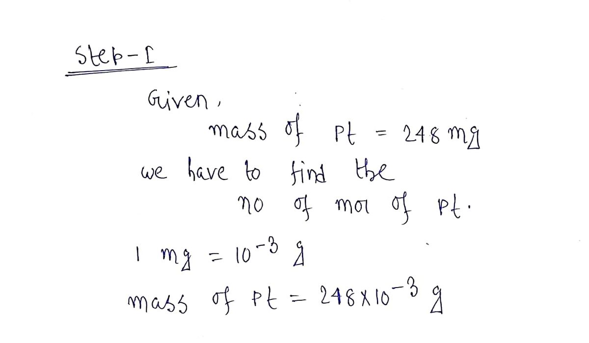 Chemistry homework question answer, step 1, image 1